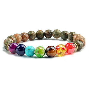 Bracelet 7 Chakras Pour Homme En Perles Vertes Andre - Mon Bracelet Homme
