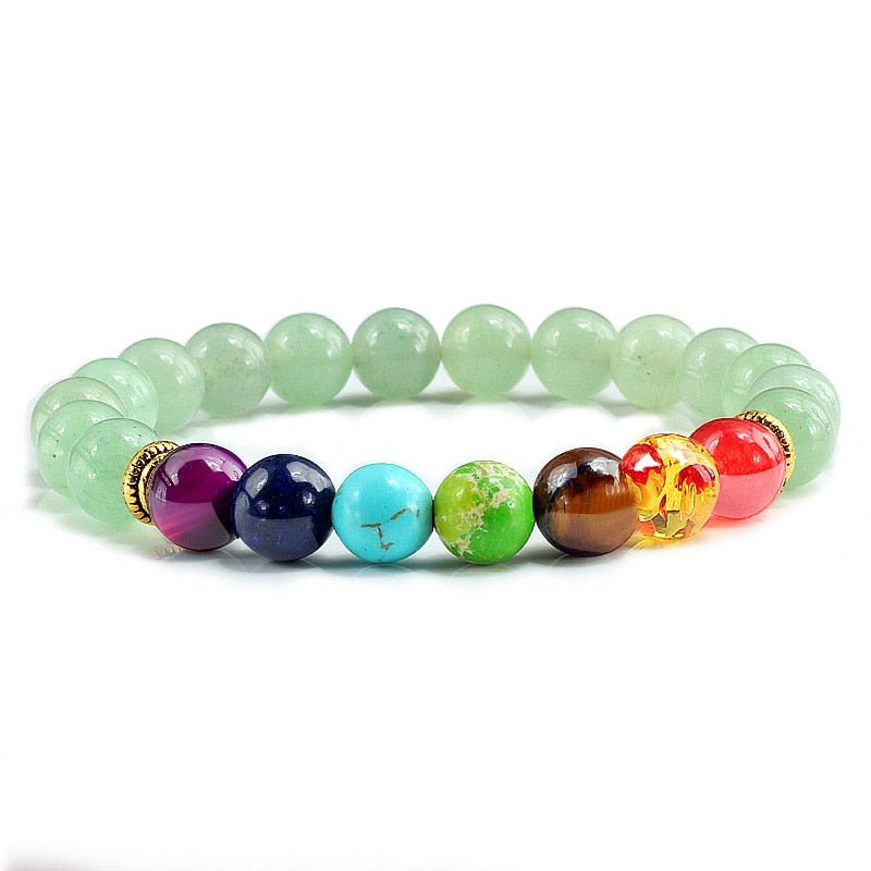 Bracelet 7 Chakras Pour Homme En Perles Vertes Brodie - Mon Bracelet Homme