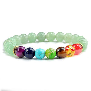 Bracelet 7 Chakras Pour Homme En Perles Vertes Brodie - Mon Bracelet Homme
