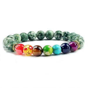 Bracelet 7 Chakras Pour Homme En Perles Vertes Carson - Mon Bracelet Homme