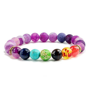 Bracelet 7 Chakras Pour Homme En Perles Violettes Elias - Mon Bracelet Homme