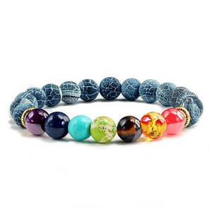 Bracelet 7 Chakras Pour Homme En Pierres Noires Guillermo - Mon Bracelet Homme