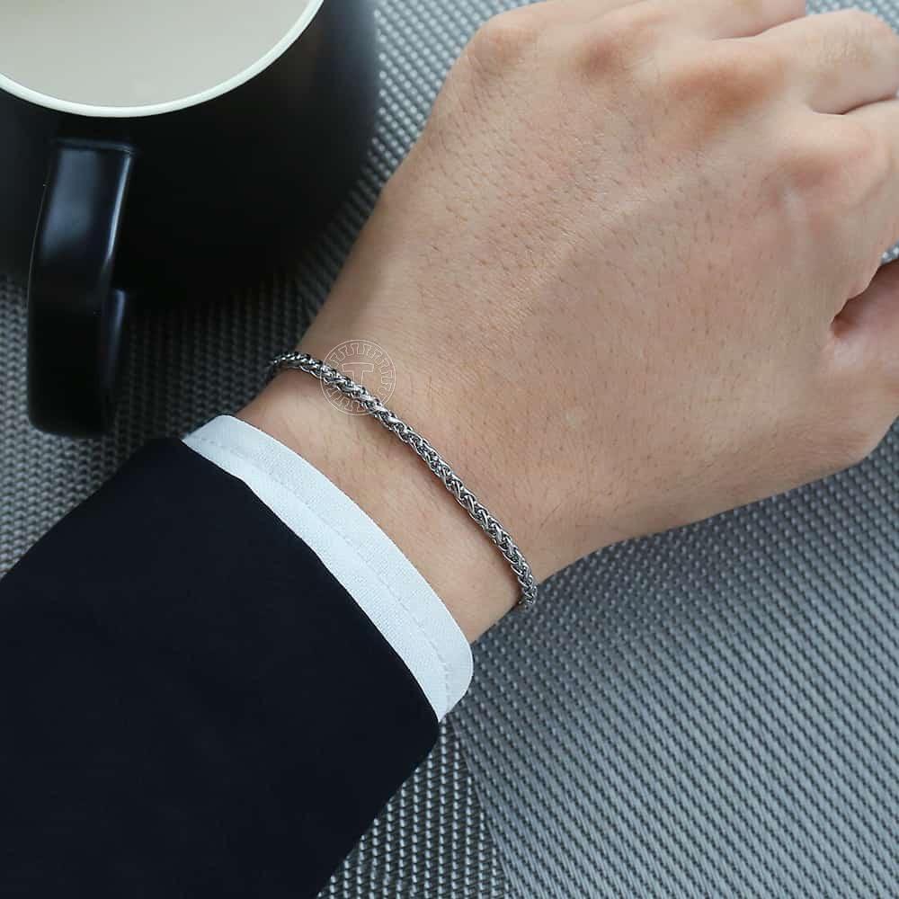 Bracelet À Maillons En Acier Inoxydable Style Cubain - Mon Bracelet Homme