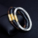 Bracelet À Rayures Pour Homme en Cuir - Mon Bracelet Homme