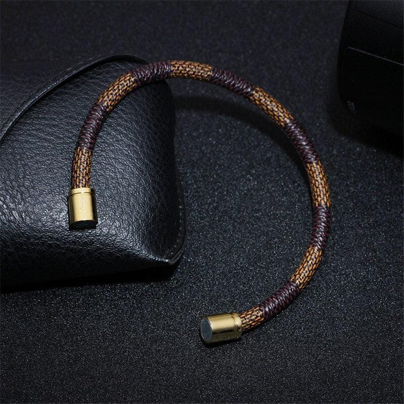 Bracelet À Rayures Pour Homme en Cuir - Mon Bracelet Homme