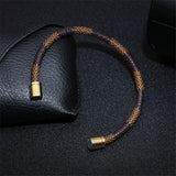 Bracelet À Rayures Pour Homme en Cuir - Mon Bracelet Homme