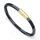 Bracelet À Rayures Pour Homme en Cuir - Mon Bracelet Homme