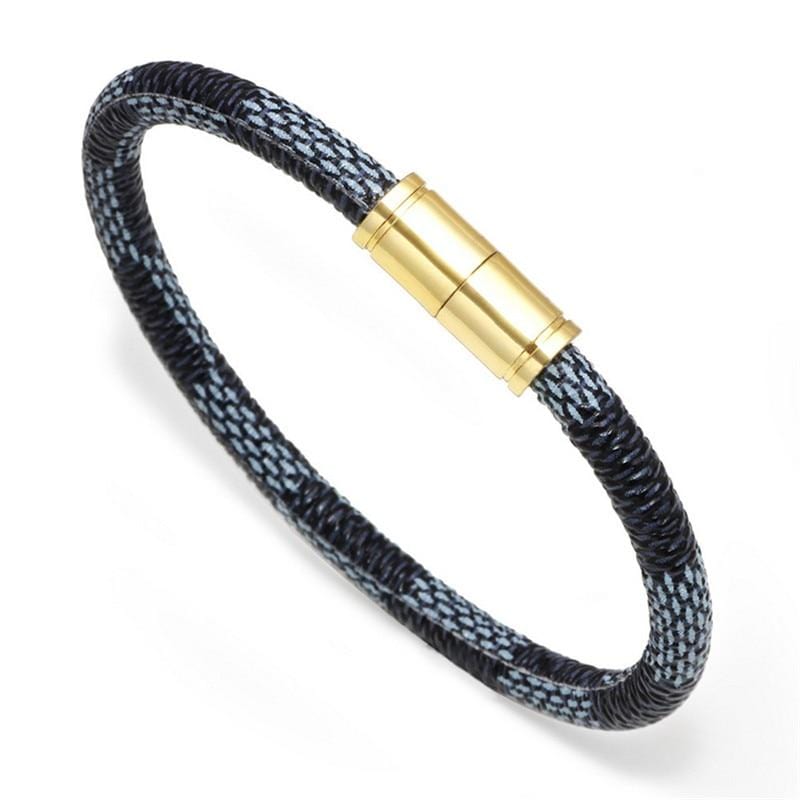 Bracelet À Rayures Pour Homme en Cuir - Mon Bracelet Homme