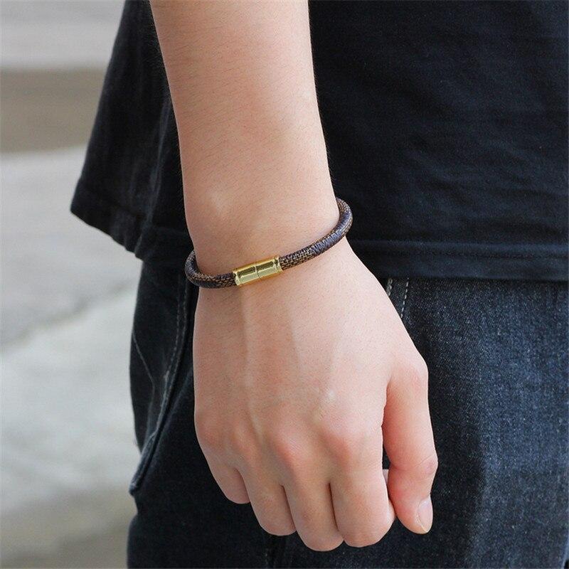 Bracelet À Rayures Pour Homme en Cuir - Mon Bracelet Homme