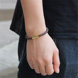 Bracelet À Rayures Pour Homme en Cuir - Mon Bracelet Homme