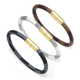 Bracelet À Rayures Pour Homme en Cuir - Mon Bracelet Homme
