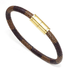 Bracelet À Rayures Pour Homme en Cuir - Mon Bracelet Homme