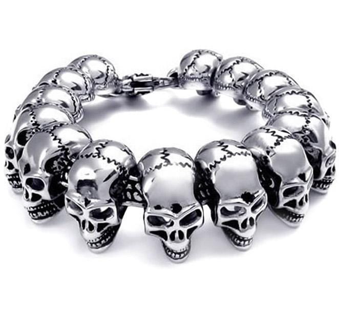 Bracelet Acier Tête De Mort - Mon Bracelet Homme