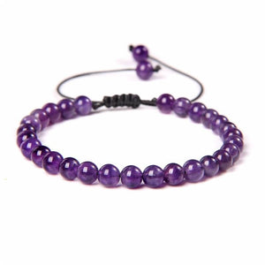 Bracelet Améthyste 6mm en Pierre Naturelle (Perle) - Mon Bracelet Homme