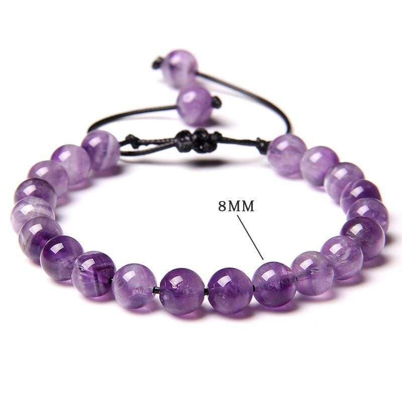 Bracelet Améthyste en Perles de Pierre Naturelle - Mon Bracelet Homme