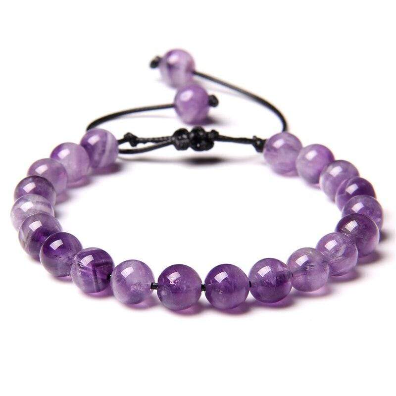 Bracelet Améthyste en Perles de Pierre Naturelle - Mon Bracelet Homme
