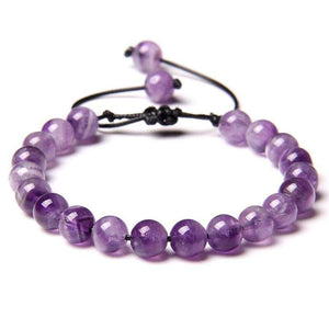 Bracelet Améthyste en Perles de Pierre Naturelle - Mon Bracelet Homme