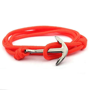 Bracelet Ancre Couleur Orange Clair en Corde - Mon Bracelet Homme
