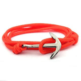 Bracelet Ancre Couleur Orange Clair en Corde