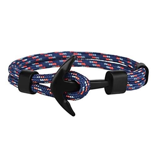 Bracelet Ancre de Bateau Homme Sobre en Corde - Mon Bracelet Homme