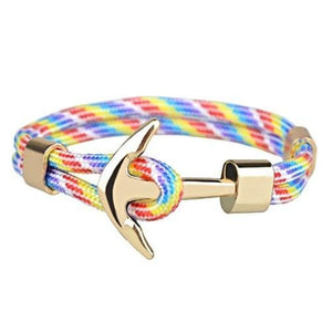 Bracelet Ancre de Marin Coloré en Corde - Mon Bracelet Homme
