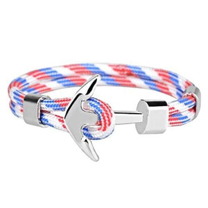 Bracelet Ancre Drapeau Français en Corde - Mon Bracelet Homme