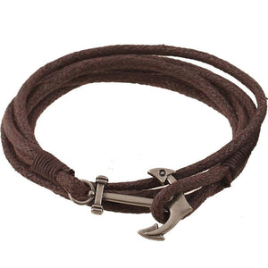 Bracelet Ancre en Cordon de Cire - Mon Bracelet Homme