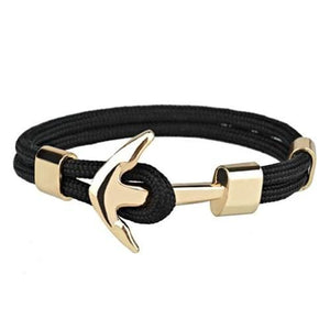 Bracelet Ancre Homme BLACK PEARL en Corde - Mon Bracelet Homme