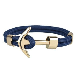 Bracelet Ancre Homme Bleu Capitaine en Corde - Mon Bracelet Homme