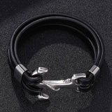 Bracelet Ancre Homme Cuir Véritable en Cuir - Mon Bracelet Homme