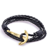 Bracelet Ancre Homme Espoir en Cuir - Mon Bracelet Homme