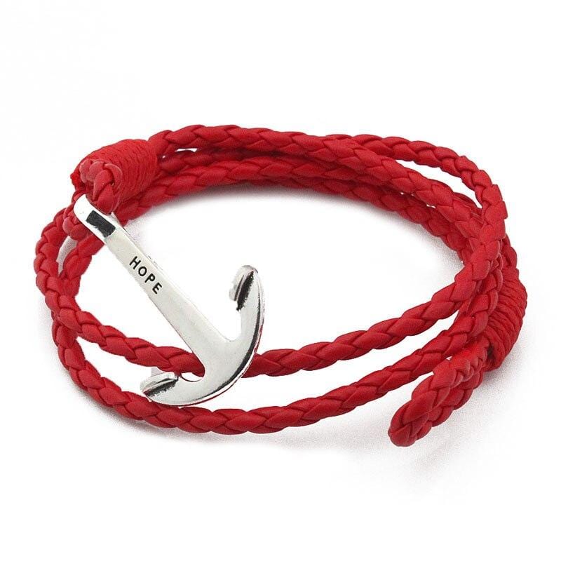Bracelet Ancre Homme Espoir en Cuir - Mon Bracelet Homme