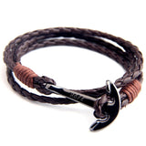 Bracelet Ancre Homme Espoir en Cuir - Mon Bracelet Homme