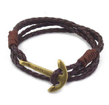 Bracelet Ancre Homme Espoir en Cuir - Mon Bracelet Homme