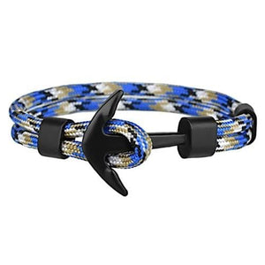 Bracelet Ancre Homme Mer bleue en Corde - Mon Bracelet Homme