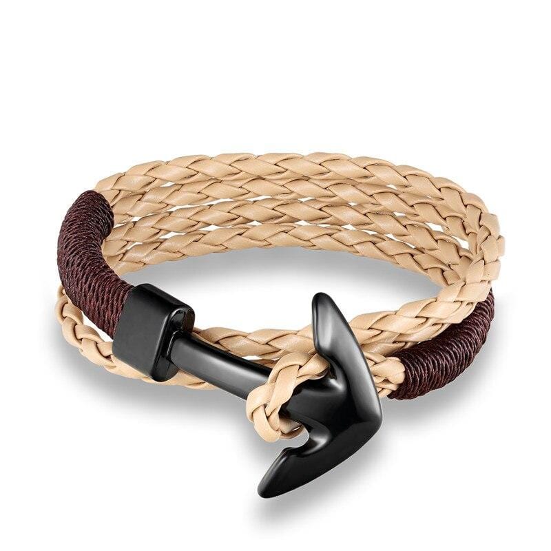 Bracelet Ancre Homme Multiple Couleurs en Cuir - Mon Bracelet Homme