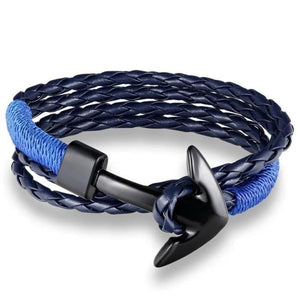 Bracelet Ancre Homme Multiple Couleurs en Cuir - Mon Bracelet Homme