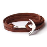 Bracelet Ancre Homme Plusieurs Tours en Cuir - Mon Bracelet Homme