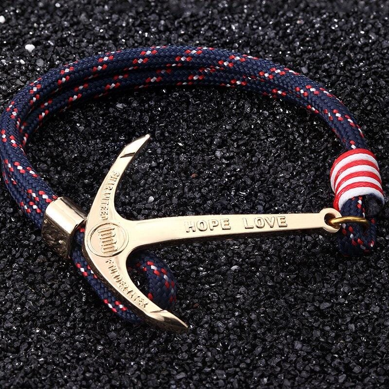 Bracelet Ancre Hope Love en Corde - Mon Bracelet Homme