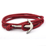 Bracelet Ancre Marine Bordeaux en Corde - Mon Bracelet Homme