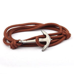 Bracelet Ancre Marine Marron en Corde - Mon Bracelet Homme
