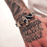Bracelet Ancre MBH en Nylon Bleu et Blanc pour Homme - Mon Bracelet Homme