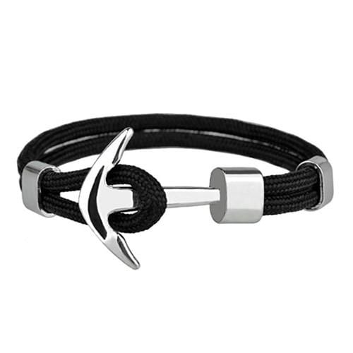 Bracelet Ancre Noir en Corde - Mon Bracelet Homme