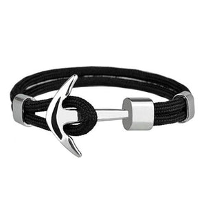 Bracelet Ancre Noir en Corde - Mon Bracelet Homme