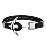 Bracelet Ancre Noir en Corde