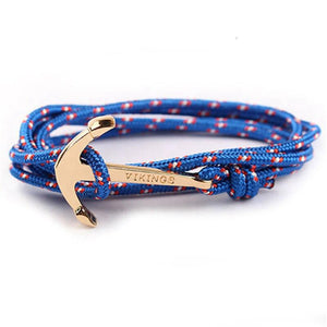 Bracelet Ancre Viking Bleu Clair en Corde - Mon Bracelet Homme
