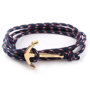 Bracelet Ancre Viking Bleu Foncé en Corde - Mon Bracelet Homme