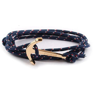 Bracelet Ancre Viking Bleu "Le Vaillant" en Corde - Mon Bracelet Homme