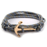 Bracelet Ancre Viking Gris Guerrier en Corde - Mon Bracelet Homme