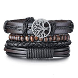 Bracelet Arbre de Vie en Perles de Bois et en Cuir pour Homme - Mon Bracelet Homme